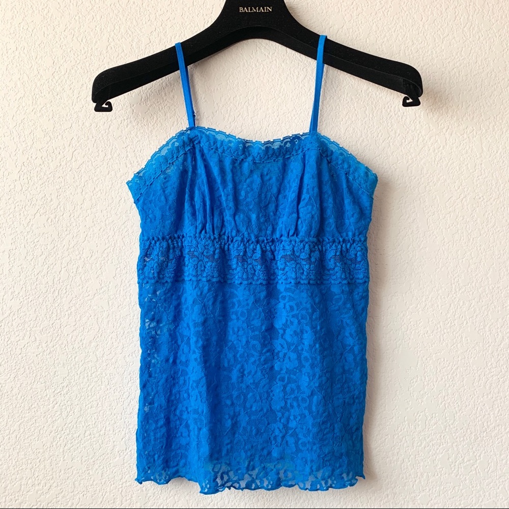 NWOT Blue lace top